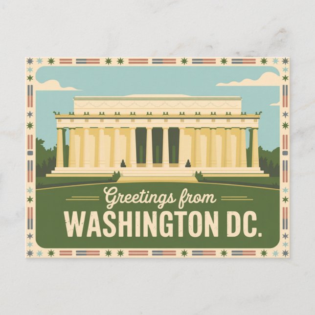 Carte postale vintage Washington DC | Salutations  (Devant)