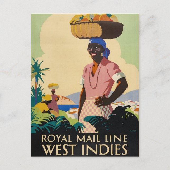 Carte postale vintage West Indies Travel (Devant)