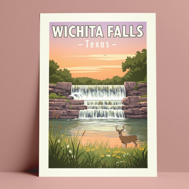 Carte Postale Vintage Wichita Falls Texas (Créateur téléchargé)