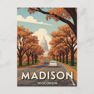 Carte Postale Vintage Wisconsin Madison State Capitol