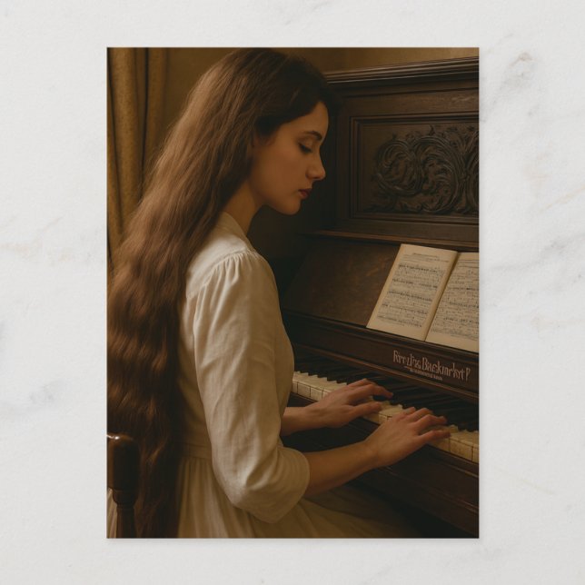 Carte Postale Vintage Woman Pianist (Devant)