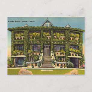 Carte Postale Vintage, Wonder House, Bartow, Floride