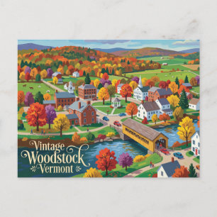 Carte Postale Vintage Woodstock Vermont