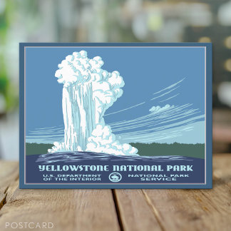 Carte Postale Vintage Yellowstone WPA Voyage - Vieux fidèles