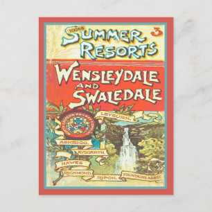 Carte Postale Vintage Yorkshire Railroad Tourist Guide Art Couve