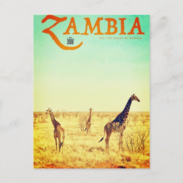 Carte postale vintage Zambia Travel (Devant)