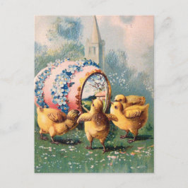Carte Postale Vintages poussins de Pâques