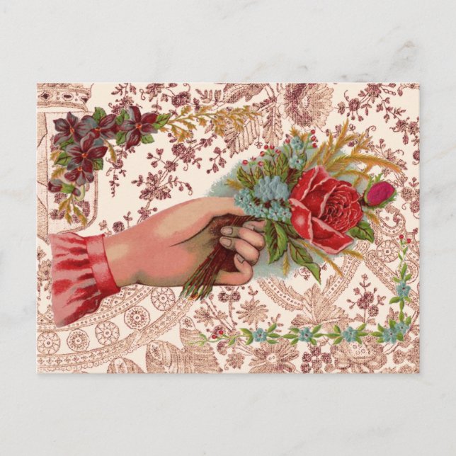 Carte Postale Vintge Bouquet (Devant)