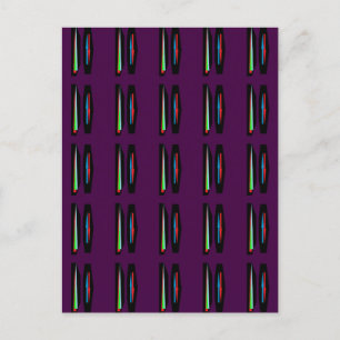 Carte Postale Violet foncé avec des rayures de couleurs profonde