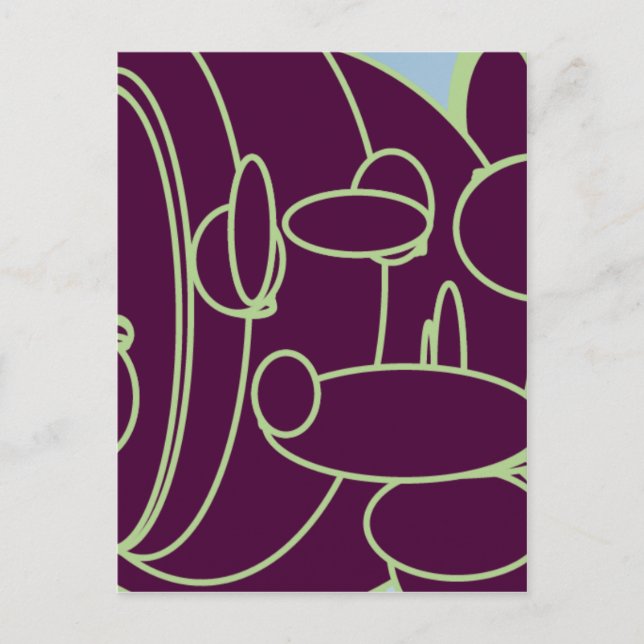 Carte Postale violet funky (Devant)