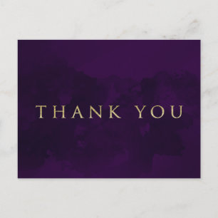 Carte Postale Violet Noir & Or Glam Moderne MERCI