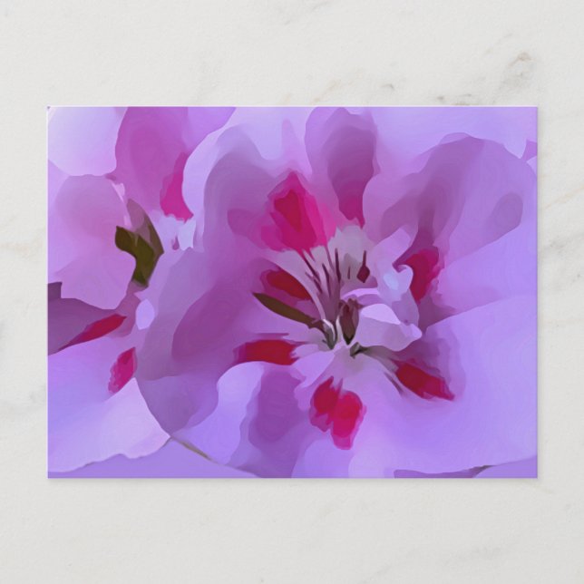 Carte Postale Violet rose Abstrait Hibiscus Fleur (Devant)