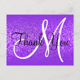 Carte Postale Violet violet Parties scintillant Ombre Monogram M