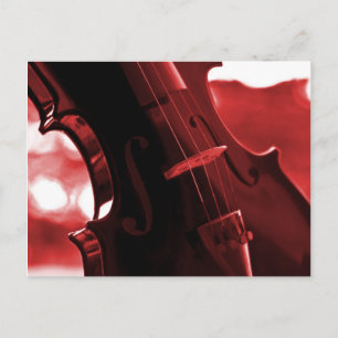Carte Postale Violon en rouge et noir