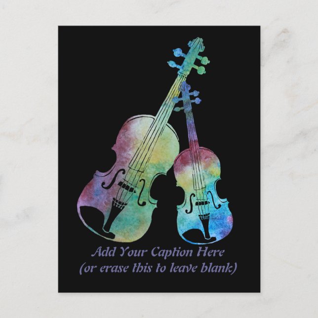 Carte Postale Violon et alto lavés aux couleurs (Devant)
