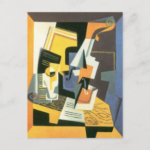 Carte Postale Violon et verre de Juan Gris, Cubisme Vintage