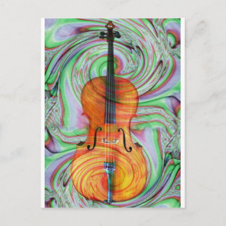 Carte Postale Violoncelle psychédélique