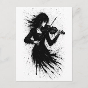 Carte Postale Violoniste Né de l'Encre dans la Tempête du Son