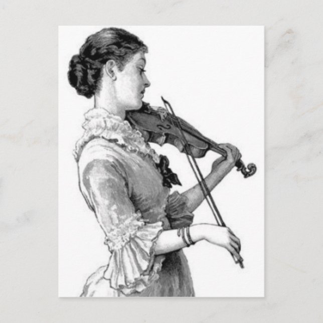 Carte Postale Violoniste vintage (Devant)