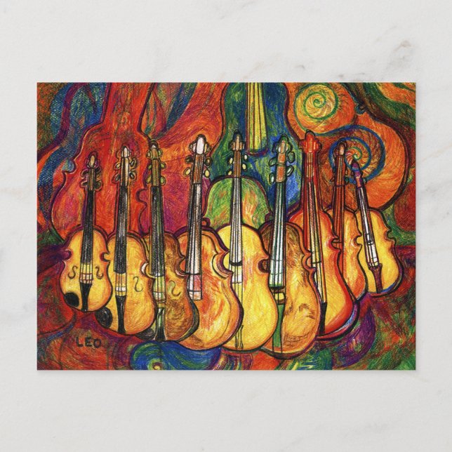 Carte Postale Violons (Devant)