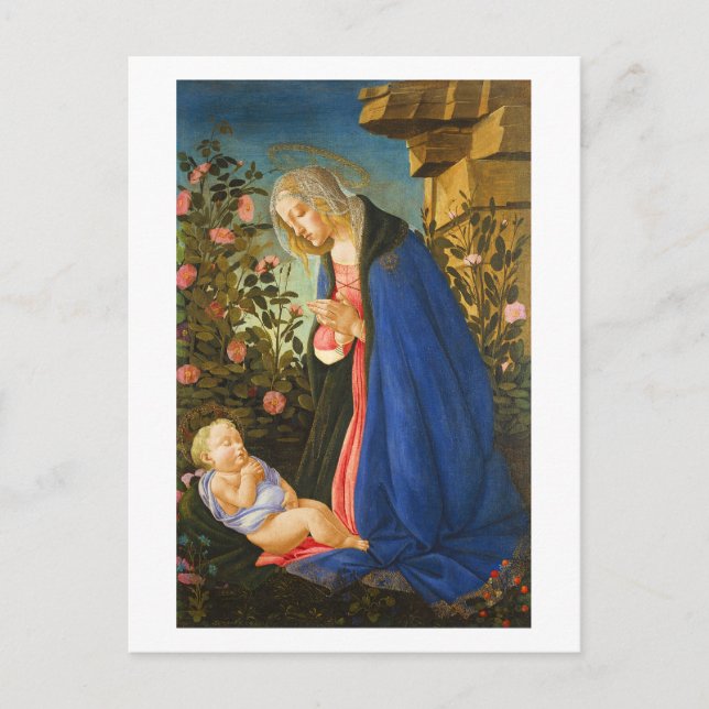 CARTE POSTALE VIRGIN ADORER DORMIR CHRIST ENFANT (Devant)