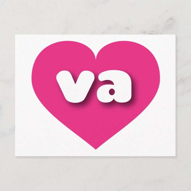 Carte Postale Virginia coeur rose chaud - J'aime va (Devant)