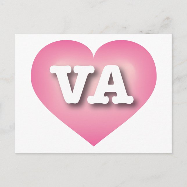 Carte Postale Virginia Pink Fade Heart - J'aime VA (Devant)