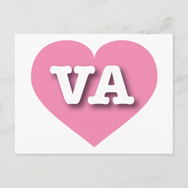 Carte Postale Virginia Pink Heart - J'aime VA (Devant)