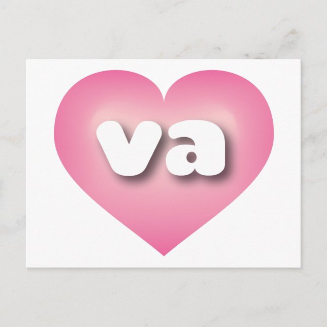 Carte Postale Virginia rose fondu coeur - I love va (Devant)