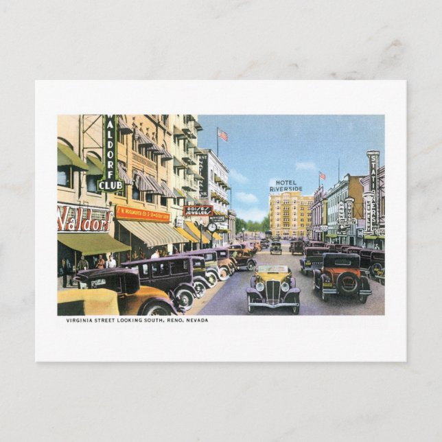 Carte Postale Virginia Street, Reno, Nevada (Devant)