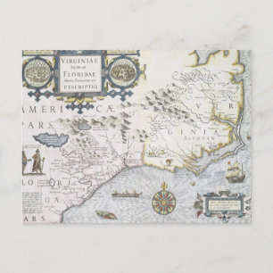 Carte Postale Virginiae Item et Floridae Americae provinciarum 3