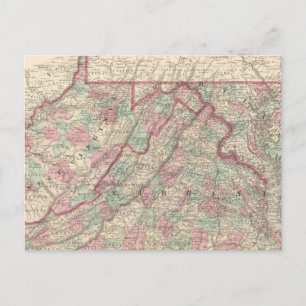 Carte Postale Virginie, Delaware, Maryland et Virginie-Occidenta
