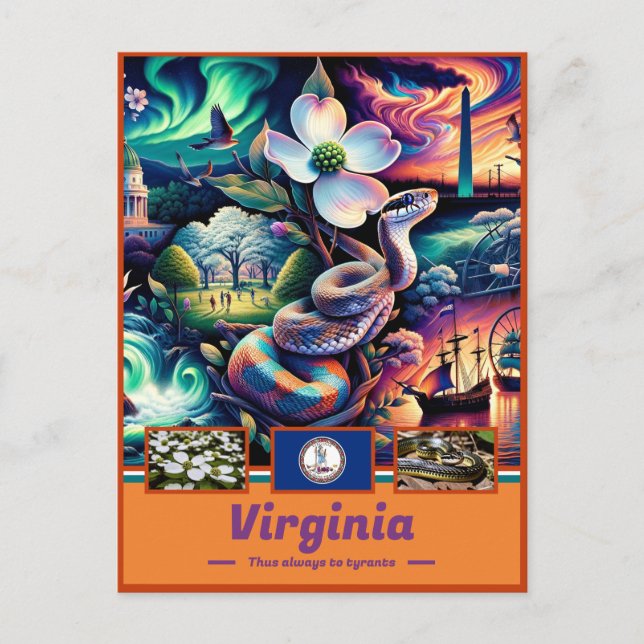 Carte Postale Virginie Historique Splendor Élégant (Devant)