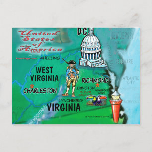 Carte Postale Virginie-Occidentale États-Unis