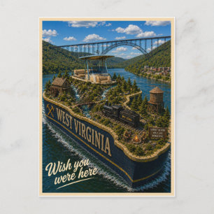 Carte Postale Virginie-Occidentale Vous êtes ici Série des É