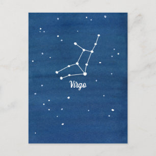 Carte Postale Virgo Constellation Stars Indigo Blue