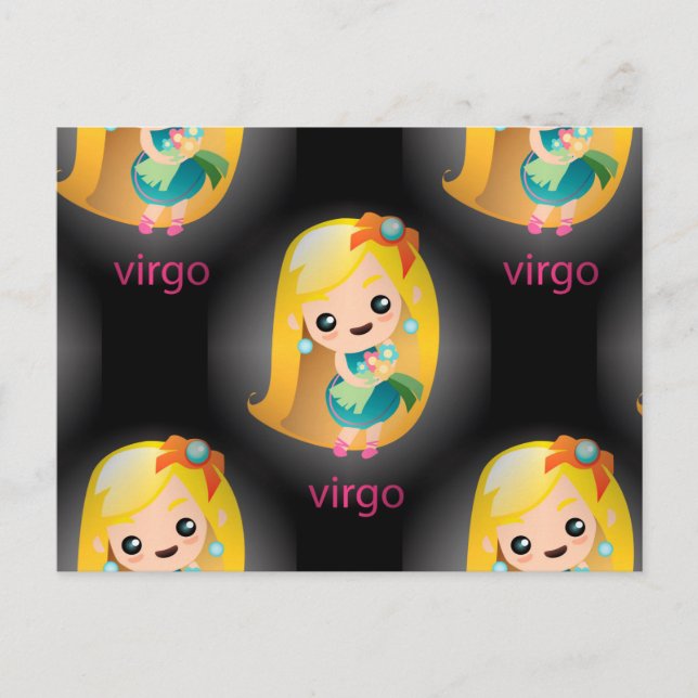 Carte Postale virgo kawaii (Devant)