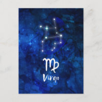 Virgo Zodiac Constellation Bleu Galaxie Céleste