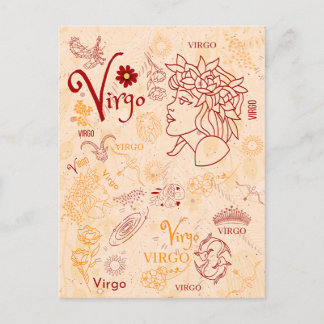 Carte Postale Virgo Zodiac Design Horoscope
