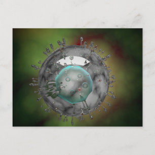 Carte Postale Virus de l'influenza, regard en verre