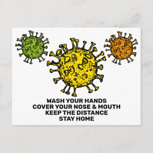 Carte Postale Virus Help Stop Corona Covid19 Safety