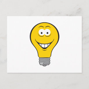 Carte Postale Visage Ampoule Électrique