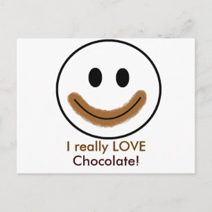 Carte Postale Visage au chocolat "J'AIME vraiment le chocolat !"