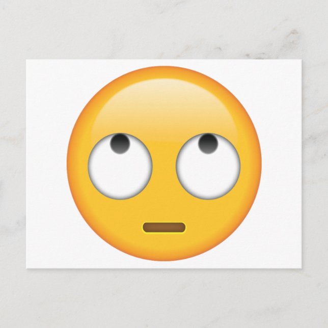 Carte Postale Visage avec les yeux roulants - Emoji (Devant)