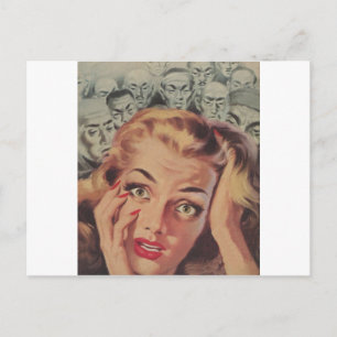 Carte Postale Visage choqué avec les gens qui regardent