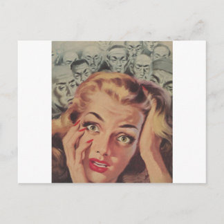 Carte Postale Visage choqué avec les gens qui regardent