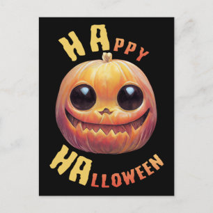 Carte Postale Visage citrouille Bonne Halloween