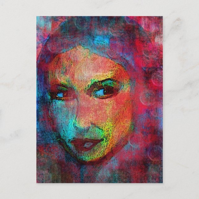 Carte Postale Visage coloré (Devant)