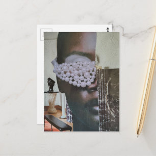 Carte Postale Visage dans le collage du salon