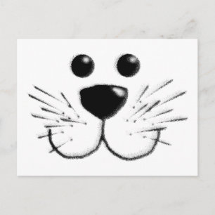 Carte Postale Visage de chat Kitty souriant